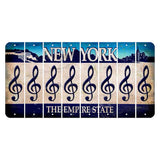 New York Blue The Empire State Cut License Plate Strips (Set of 8) Music Note