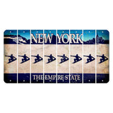 New York Blue The Empire State Cut License Plate Strips (Set of 8) Snowboarder