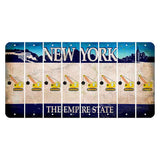 New York Blue The Empire State Cut License Plate Strips (Set of 8) Wrecking Ball Crane