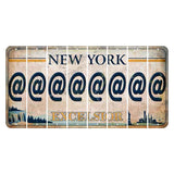New York Excelsior Cut License Plate Strips (Set of 8) At Sign