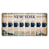 New York Excelsior Cut License Plate Strips (Set of 8) Beer Mug