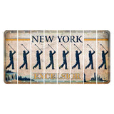 New York Excelsior Cut License Plate Strips (Set of 8) Male Golfer