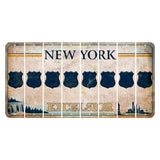 New York Excelsior Cut License Plate Strips (Set of 8) Police Badge