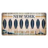 New York Excelsior Cut License Plate Strips (Set of 8) Surfboard