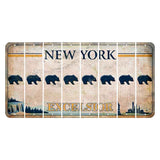 New York Excelsior Cut License Plate Strips (Set of 8) Bear
