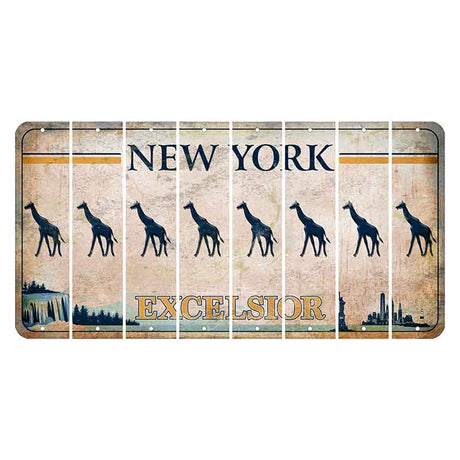New York Excelsior Cut License Plate Strips (Set of 8) Giraffe