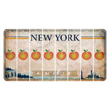 New York Excelsior Cut License Plate Strips (Set of 8) Peach