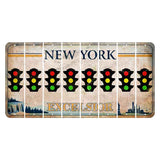 New York Excelsior Cut License Plate Strips (Set of 8) Traffic Light