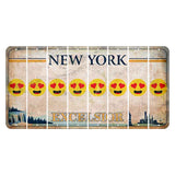 New York Excelsior Cut License Plate Strips (Set of 8) Emoji - Heart Eyes
