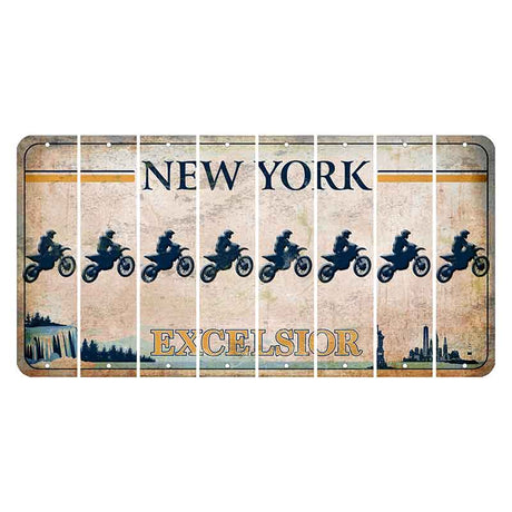 New York Excelsior Cut License Plate Strips (Set of 8) Dirtbike Rider