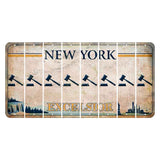 New York Excelsior Cut License Plate Strips (Set of 8) Gavel
