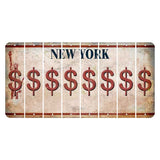 New York Statue of Liberty Cut License Plate Strips (Set of 8) Dollar Sign
