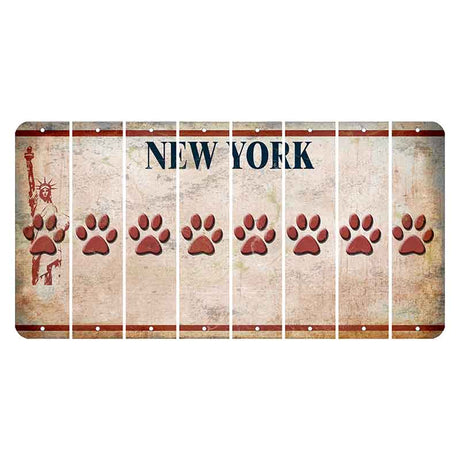 New York Statue of Liberty Cut License Plate Strips (Set of 8) Dog Paw