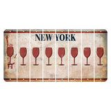 New York Statue of Liberty Cut License Plate Strips (Set of 8) Wine Glass