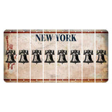 New York Statue of Liberty Cut License Plate Strips (Set of 8) Liberty Bell