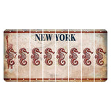 New York Statue of Liberty Cut License Plate Strips (Set of 8) Seahorse