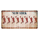 New York Statue of Liberty Cut License Plate Strips (Set of 8) Basketball Player