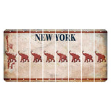 New York Statue of Liberty Cut License Plate Strips (Set of 8) Elephant