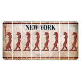 New York Statue of Liberty Cut License Plate Strips (Set of 8) Cowgirl - Leaning