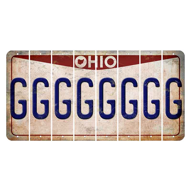 Ohio Pride Cut License Plate Strips (Set of 8) G