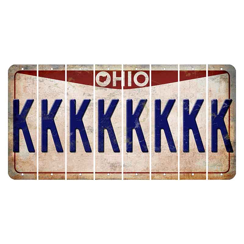 Ohio Pride Cut License Plate Strips (Set of 8) K