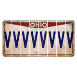 Ohio Pride Cut License Plate Strips (Set of 8) V