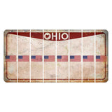 Ohio Pride Cut License Plate Strips (Set of 8) American Flag