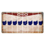 Ohio Pride Cut License Plate Strips (Set of 8) State Silhouette