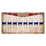 Ohio Pride Cut License Plate Strips (Set of 8) Dairy Cow