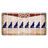 Ohio Pride Cut License Plate Strips (Set of 8) Howling Wolf