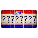Ohio Sunburst Cut License Plate Strips (Set of 8) Question Mark