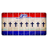Ohio Sunburst Cut License Plate Strips (Set of 8) Cross