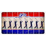 Ohio Sunburst Cut License Plate Strips (Set of 8) Male Golfer