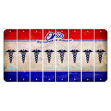 Ohio Sunburst Cut License Plate Strips (Set of 8) Caduceus