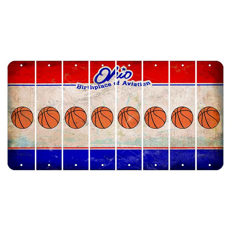 Ohio Sunburst Cut License Plate Strips (Set of 8) Basketball