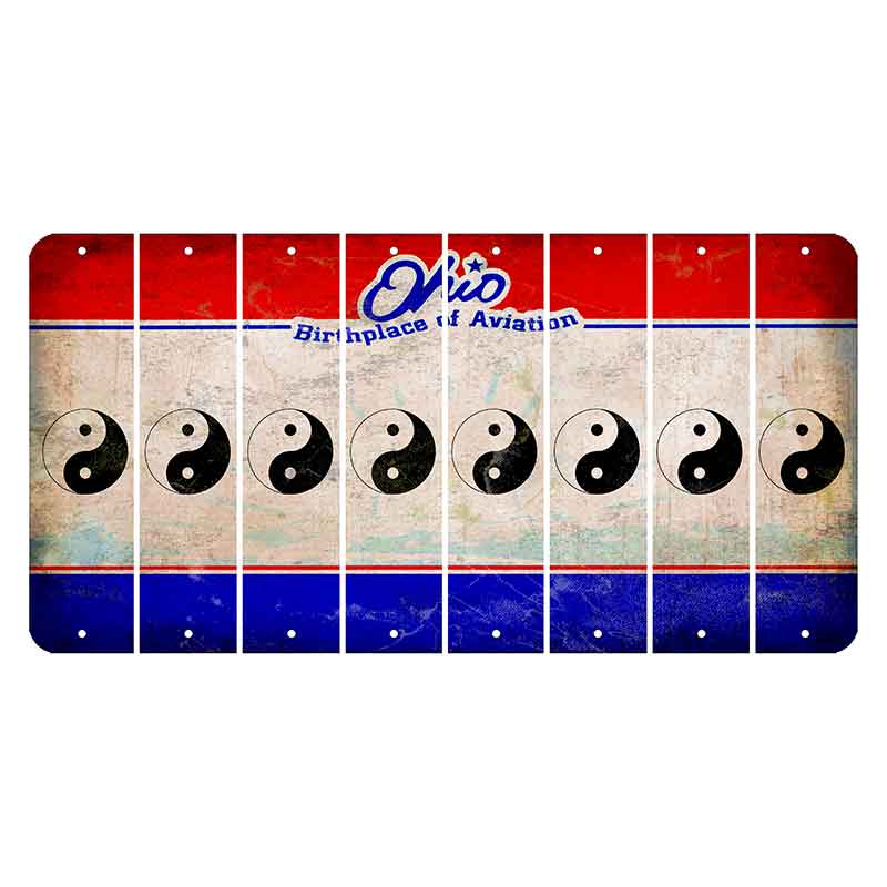 Ohio Sunburst Cut License Plate Strips (Set of 8) Yin Yang