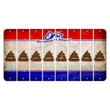 Ohio Sunburst Cut License Plate Strips (Set of 8) Emoji - Poop