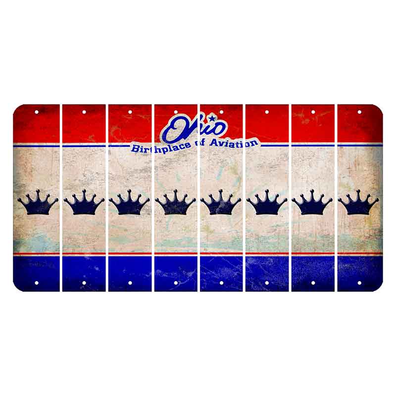 Ohio Sunburst Cut License Plate Strips (Set of 8) Crown