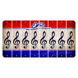 Ohio Sunburst Cut License Plate Strips (Set of 8) Music Note