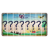 Beautiful Ohio Cut License Plate Strips (Set of 8) Question Mark