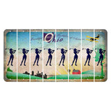 Beautiful Ohio Cut License Plate Strips (Set of 8) Female Golfer