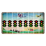 Beautiful Ohio Cut License Plate Strips (Set of 8) Traffic Light