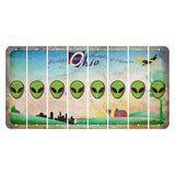 Beautiful Ohio Cut License Plate Strips (Set of 8) Alien