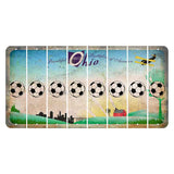 Beautiful Ohio Cut License Plate Strips (Set of 8) Soccerball
