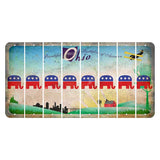 Beautiful Ohio Cut License Plate Strips (Set of 8) Republican