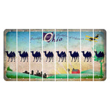 Beautiful Ohio Cut License Plate Strips (Set of 8) Camel