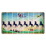 Beautiful Ohio Cut License Plate Strips (Set of 8) Horse