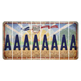 Sunrise in Ohio Cut License Plate Strips (Set of 8) A