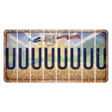 Sunrise in Ohio Cut License Plate Strips (Set of 8) U
