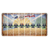 Sunrise in Ohio Cut License Plate Strips (Set of 8) Radioactive